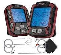 Maverick PRO-Series XR-50 Extended (500FT Range, 4 Probe) Digital Remote Wireless BBQ, Meat & Smoker Thermometer, Black/Red and Z-Cloth Bundle