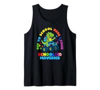 Maverick Schoolchild Personalized Back to School Dino Truck Tank Top