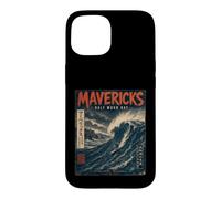 Mavericks Half Moon Bay Big Wave Surfing Japanese Poster Art Case for iPhone 15
