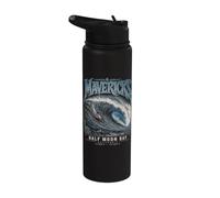 Mavericks Half Moon Bay Big Wave Surfing Stainless Steel Insulated Water Bottle
