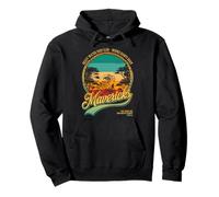 Mavericks Half Moon Bay Surfing Retro Sunset Graphic Pullover Hoodie