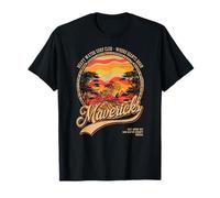 Mavericks Half Moon Bay Surfing Retro Sunset Graphic T-Shirt