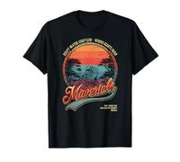 Mavericks Half Moon Bay Surfing Retro Sunset Graphic T-Shirt