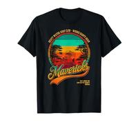 Mavericks Half Moon Bay Surfing Retro Sunset Graphic T-Shirt