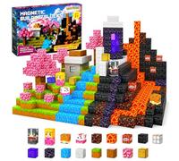 Maveriq Magnetic Blocks-150 PCS Magnetic Building Blocks, Construction Toys for Montessori Halloween, STEM Sensory Toys for Boys Girls Age 3 4 5 6 7 8 9 10 (Lava World)