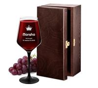 Maverton 300ml Wine Glass for Woman - Engraved Glassware for Birthday - Surprise Her - Excellent for Red Wine - Elegant Glass for Lady - Personalised Glass for Wife - Queen