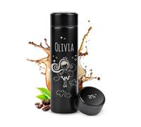 Maverton 450 ml Travel Mug with Engraving - Stainless Steel Coffee Cup - Removable Tea Infuser - LED Temperature Display - Personalised Birthday Gift for Women - Fairy