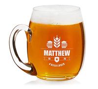 Maverton 500 ml Beer Mug with Engraving - Beer Glass with a Handle for dad - Original Pub Glassware - Personalised Gift for Men - Birthday Present for him - Beer Lover