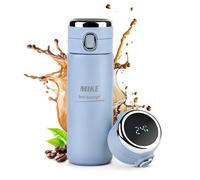 Maverton Blue Travel Mug for Man - Engraved Coffee Cup Travel Mug for Birthday - Customised Flask for Hot Drink - Insulated Stainless Steel Mug - LED Temperature Display - Gadget for him - Manager