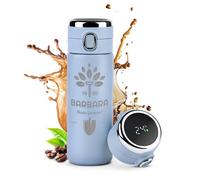 Maverton Blue Travel Mug with Engraving for Women - Personalised Coffee Cup Travel Mug - 400 ml Vacuum Insulated Flask - Insulated Tumbler Cup for Birthday - LED Temperature Display - Gardener
