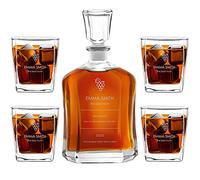 Maverton Classic Bourbon Whiskey Decanter Capitol Set of 4/6 Glasses - You can Personalise Tumblers as Gift - 700 ml Universal Carafe - Gift for Couple - The Best Mom