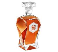 Maverton Classic Curve Whiskey Decanter - You can Personalise Tumblers as Gift - 700 ml Universal Carafe - Letter