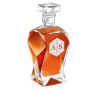 Maverton Classic Curve Whiskey Decanter - You can Personalise Tumblers as Gift - 700 ml Universal Carafe - Initials