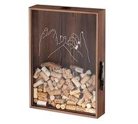 Maverton Cork Catcher with Engraving for Woman - Beer caps Collector - Wooden Box with a Transparent lid for her - Bottle Opener Attached - Personalised Birthday Gift - Friends