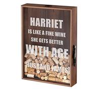 Maverton Cork Catcher with Engraving for Woman - Beer caps Collector - Wooden Box with a Transparent lid for her - Bottle Opener Attached - Personalised Birthday Gift - Age