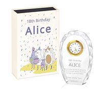 Maverton Crystal Statuette - Personalized plaque - Glass clock keepsake with engraving - Great birthday gift idea - Glass Decoration for woman - ANIMALS