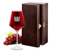 Maverton Crystal Wine Glass - Elegant Personalised Present for a Special Man - 490ml Engraved Glass - Stem Wine Glass for him - Wine Lover - Birthday Gift for dad - Christmas Gifts - Monogram