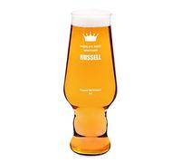 Maverton Customisable Beer Glass - Large Capacity 400ml Cup - Exceptional Design - Men’s Gift - Fantastic Birthday Gift Idea for Beer Enthusiast - Fathers Day Valentines Day - Crown