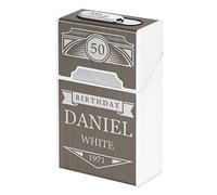 Maverton Customisable Cigarette Box for man - Storage Box for him - USB Lighter - 2 in 1 Set - For Any Occasion - Rechargeable - Stainless Steel Case - For Birthday - Occasion