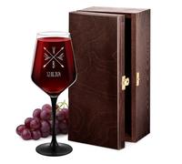 Maverton Customisable Red Wine Glass for Couples - 300ml Glass for Wine Connoisseurs - Glassware with Engraving for Wedding - Stylishly Crafted Glass for Anniversary - Arrow