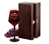 Maverton Customisable Red Wine Glass for Couples - 300ml Glass for Wine Connoisseurs - Glassware with Engraving for Wedding - Stylishly Crafted Glass for Anniversary - Infinity