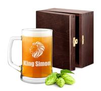 Maverton Customised Tumbler Beer Glass, for Fun and Everyday Use, King | The Best Present Idea for Men, Beer Lover, Christmas & Father’s Day, Valentine’s Day, Birthday