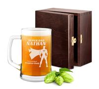 Maverton Customised Tumbler Beer Glass - The Best Present Idea for Men - Beer Lover - for Fun and Everyday Use - Christmas & Father’s Day - Valentine’s Day - Birthday - Super