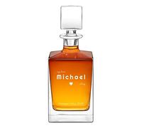 Maverton Customised Whiskey Decanter for Man - Stylish Carafe for him - Stylish Glass Bottle for Gentleman - Engraved Glassware for dad - Personalised Barware for Birthday - Lover