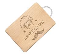 Maverton Customised Wooden Chopping Board for Man - Personalised Wooden Tray for Birthday - Kitchen Accessory for Chef - Cheese Board with Handle - Wooden Board for him - Grandad