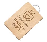 Maverton Customised Wooden Chopping Board for Man - Personalised Wooden Tray for Birthday - Kitchen Accessory for Chef - Cheese Board with Handle - Wooden Board for him - Apple