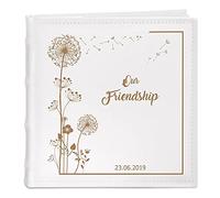 Maverton Elegant Photo Album for her - Engraved photo book - Photo storage for 200 pictures - Gift idea for women - Customized present for Birthday - Memory Book - FRIENDSHIP