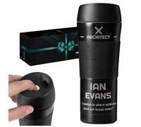 Maverton Engraved Travel Mug for him, Personalized Black Tumbler, Architect