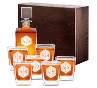Maverton Engraved Whiskey Decanter Set for Couples, Diamond