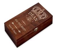 Maverton Exclusive Wine Box with Engraving for Man - Sommelier Wooden Presentation Box - 2 Separate Wine Cases - Outstanding Box for him - Crown