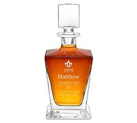 Maverton Geometric Whiskey Decanter with Engraving - Symmetrical Carafe for him - Customised Glassware for Man - Stylish Barware for Birthday - Whisky Decanter for Husband - Perfect -