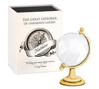 Maverton Glass Globe for man - 3D engraving technology - Laser cut world map - Elegant box with overprint - For every globetrotter - Glass globe for him - wind rose