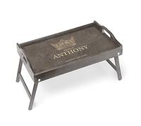Maverton Grey Wooden Breakfast Desk - Multifunctional gadget for him - 21cm High Lap Desk - Birthday Gift for Men - Personalised present for dad - PRINCE