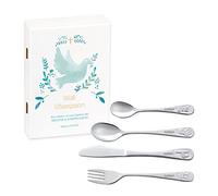 MAVERTON Kids Silverware in a Wooden Box - Personalised Animals Cutlery Set - Stainless Steel Engraved Utensil Set - for Boys - Message