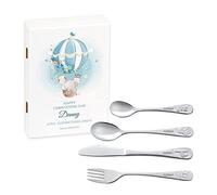 MAVERTON Kids Silverware in a Wooden Box - Personalised Animals Cutlery Set - Stainless Steel Engraved Utensil Set - for Boys - Adventure