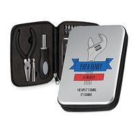 Maverton Mini Tool Set in a Personalised Aluminum Box - Home Repair Tool Kit for Man - Birthday Gift for Handymen - Customised Household Tool Box - Dad