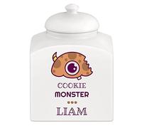 Maverton Overprinted Cookie Jar for man - Kitchen Container with Lid - Ceramic Candy Container for Birthday - Storage Jar for Biscuits - Accessory for him - Solid Food Storage - MONSTER
