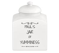 Maverton Overprinted Cookie Jar for man - Kitchen Container with Lid - Ceramic Candy Container for Birthday - Storage Jar for Biscuits - Accessory for him - Solid Food Storage - YUMMI