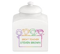 Maverton Overprinted Cookie Jar for man - Kitchen Container with Lid - Ceramic Candy Container for Birthday - Storage Jar for Biscuits - Accessory for him - Solid Food Storage - CHILDREN
