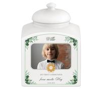 Maverton Overprinted Cookie Jar for man - Kitchen Container with Lid - Ceramic Candy Container for Birthday - Storage Jar for Biscuits - Accessory for him - Solid Food Storage - ANGEL