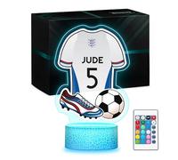 Maverton Personalised 3D Night Lamp - RGB, 16 Colours - Birthday Gift Idea - Football Gifts for Boys - National Football Team Shirt Design - Perfect 8 Year Old Boy Gifts, Ideal Football Gifts