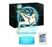 Maverton Personalised 3D Night Lamp - RGB, 16 Colours - Birthday Gift Idea - Football Gifts for Boys - National Football Team Shirt Design - Perfect 8 Year Old Boy Gifts, Ideal Football Gifts