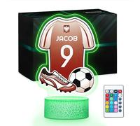 Maverton Personalised 3D Night Lamp - RGB, 16 Colours - Birthday Gift Idea - National Football Team Shirt Design - Perfect for 8 Year Old Boys