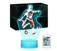 Maverton Personalised 3D Night Lamp - RGB, 16 Colours - Birthday Gift Idea - National Football Team Shirt Design - Perfect for 8 Year Old Boys
