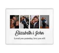 Maverton Personalised Canvas Photo Collage for Couple - Photo Home Decoration for Newlyweds - Canvas Prints for Wedding - Customised Print for Anniversary - Picture for Family - Memories - 30 x 40 cm