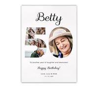 Maverton Personalised Canvas Photo Collage - Photo Home Decoration for Woman - Customised Canvas Prints with Your Photo - Photo Prints Display for Birthday - for Lady - 50TH - 50 x 70 cm